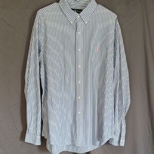 Ralph Lauren Blue and White Striped Shirt